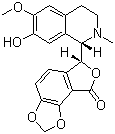 CAS # 25344-54-1, (+)-Corlumidine, (6R)-6-[(1S)-1,2,3,4-tetrahydro-6-hydroxy-7-methoxy-2-methyl-1-isoquinolinyl]furo[3,4-e]-1,3-benzodioxol-8(6H)-one
