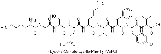 CAS 登录号：253666-99-8, L-赖氨酰-L-丙氨酰-L-丝氨酰-L-alpha-谷氨酰-L-赖氨酰-L-异亮氨酰-L-苯丙氨酰-L-酪氨酰-L-缬氨酸