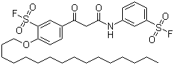 CAS 登录号：2537-11-3, 5-[3-[[3-(氟磺酰基)苯基]氨基]-1,3-二氧代丙基]-2-(十六烷氧基)苯磺酰氟