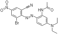 CAS # 2537-62-4, Disperse Blue 183:1, N-[2-[(2-Bromo-6-cyano-4-nitrophenyl)azo]-5-(diethylamino)phenyl]acetamide
