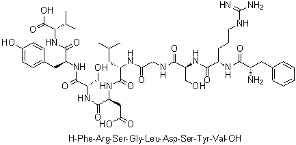 L-苯丙氨酰-L-精氨酰-L-丝氨酰甘氨酰-L-亮氨酰-L-alpha-天冬氨酰-L-丝氨酰-L-酪氨酰-L-缬氨酸分子结构 (CAS 255043-68-6)