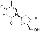 3'-脱氧-3-氟胸苷分子结构 (CAS 25526-93-6)