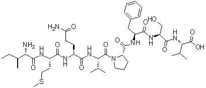 L-异亮氨酰-L-蛋氨酰-L-谷氨酰胺酰-L-缬氨酰-L-脯氨酰-L-苯丙氨酰-L-丝氨酰-L-缬氨酸分子结构 (CAS 255710-51-1)