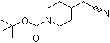 (1-叔丁氧羰基哌啶-4-基)乙腈分子结构 (CAS 256411-39-9)