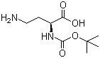 叔丁氧羰基-L-2,4-二氨基丁酸分子结构 (CAS 25691-37-6)