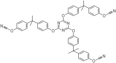 双酚 A 型氰酸酯预聚体分子结构 (CAS 25722-66-1)