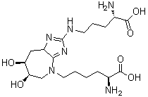 CAS # 257290-23-6, Glucosepane, (alphaS,6R,7S)-alpha-Amino-2-[[(4S)-4-amino-4-carboxybutyl]amino]-6,7,8,8a-tetrahydro-6,7-dihydroxyimidazo[4,5-b]azepine-4(5H)-hexanoic acid, Glucosepan