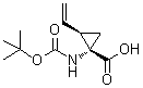 (1S,2R)-1-[[叔丁氧羰基]氨基]-2-乙烯基环丙烷羧酸分子结构 (CAS 259214-55-6)