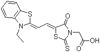 CAS # 25962-03-2, [5-[2-(3-Ethyl-3H-benzothiazol-2-ylidene)ethylidene]-4-oxo-2-thioxothiazolidin-3-yl]acetic acid