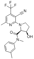 (2S,3R)-1-(3-氰基-6-甲基-4-(三氟甲基)吡啶-2-基)-3-羟基-N-甲基-N-(m-甲苯基)吡咯烷-2-甲酰胺分子结构 (CAS 2603528-97-6)
