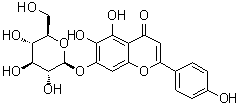 野黄芩苷 7-O-beta-D-吡喃葡萄糖苷分子结构 (CAS 26046-94-6)