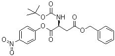 N-[叔丁氧羰基]-L-天冬氨酸 1-(4-硝基苯基)酯 4-苯甲酯分子结构 (CAS 26048-69-1)