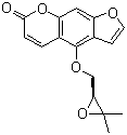 CAS # 26091-73-6, (-)-Oxypeucedanin, (S)-(-)-4-(2,3-Epoxy-3-methylbutoxy)-7H-furo[3,2-g][1]benzopyran-7-one, (S)-4-[(3,3-Dimethyloxiranyl)methoxy]-7H-furo[3,2-g][1]benzopyran-7-one, (S)-(-)-Oxypeucedanin