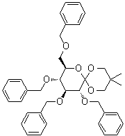 CAS 登录号：261713-59-1, 1,5-脱水-1,1-C-[(2,2-二甲基-1,3-丙烷二基)二(氧基)]-2,3,4,6-四-O-(苯基甲基)-D-山梨糖醇