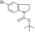 structure of CAS# 261732-38-1, 5-Bromo-1-(tert-butyloxycarbonyl)-2,3-dihydro-1H-indole
