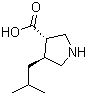 (3S,4S)-4-异丁基吡咯烷-3-羧酸分子结构 (CAS 261896-40-6)