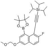 structure of CAS# 2621932-37-2, ((2-氟-6-(甲氧基甲氧基)-8-(4,4,5,5-四甲基-1,3,2-二氧硼杂环戊烷-2-基)萘-1-基)乙炔基)三异丙基硅烷