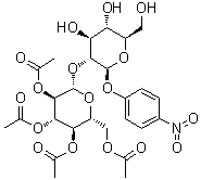 CAS # 26255-69-6, p-Nitrophenyl 2-O-beta-D-glucopyranosyl-beta-D-glucopyranoside 2',3',4',6'-tetraacetate