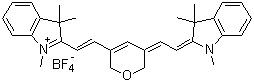 1,3,3-三甲基-2-((E)-2-[5-[(Z)-2-(1,3,3-三甲基-1,3-二氢-2H-吲哚-2-亚基)乙亚基]-2H-吡喃-3(6H)-基)乙烯基]-3H-吲哚鎓四氟硼酸盐分子结构 (CAS 262607-24-9)