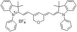 2-((E)-2-[5-[(Z)-2-(3,3-二甲基-1-苯基-1,3-二氢-2H-吲哚-2-亚基)乙亚基]-2H-吡喃-3(6H)-基)乙烯基]-3,3-二甲基-1-苯基-3H-吲哚鎓四氟硼酸盐分子结构 (CAS 262607-26-1)