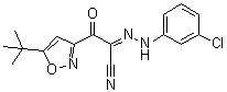 alpha-[(3-氯苯基)亚肼基]-5-(叔丁基)-beta-氧代-3-异恶唑丙腈分子结构 (CAS 263707-16-0)