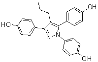 structure of CAS# 263717-53-9, 4,4',4''-(4-Propyl-1H-pyrazole-1,3,5-triyl)tris[phenol]