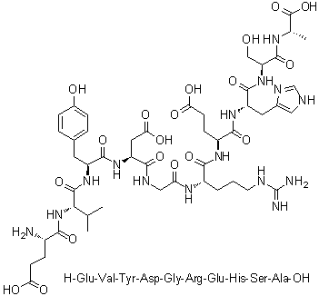 CAS # 263766-34-3, L-alpha-Glutamyl-L-valyl-L-tyrosyl-L-alpha-aspartylglycyl-L-arginyl-L-alpha-glutamyl-L-histidyl-L-seryl-L-alanine