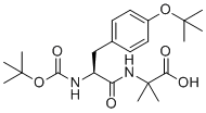 structure of CAS# 2639221-78-4, Boc-Tyr(tBu)-Aib-OH;2-methyl-2-[[(2S)-2-[(2-methylpropan-2-yl)oxycarbonylamino]-3-[4-[(2-methylpropan-2-yl)oxy]phenyl]propanoyl]amino]propanoic acid; (S)-2-(3-(4-(tert-Butoxy)phenyl)-2-((tert-butoxycarbonyl)amino)propanamido)-2-methylpropanoic acid