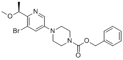 structure of CAS# 2641451-78-5, 4-[5-溴-6-[(1S)-1-甲氧基乙基]-3-吡啶基]哌嗪-1-羧酸苄酯