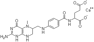 structure of CAS# 26560-38-3, 5-甲基四氢叶酸钙