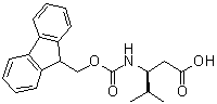 structure of CAS# 266318-79-0, (3S)-3-[[芴甲氧羰基]氨基]-4-甲基戊酸