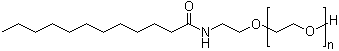 CAS # 26635-75-6, Polyethylene glycol mono(2-lauramidoethyl) ether, Amidox L, Amidox L 2, Amidox L 5, Amisol 2L, Amizett 1LE, Amizett 2L, Amizett 2L-Y, Amizett 5L, Lauric acid monoethanolamide, ethoxylated, Mapon C 5, Nissan Nymide ML 211, Nymid ML 203, Nymid ML 210, Pionin D 4110, Poly(ethylene glycol) monolauramide, Polyethylene glycol mono(2-lauramidoethyl) ether, Polyethylene glycol-laurylamide compound, Zontes AC 10