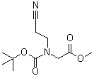 N-(2-氰基乙基)-N-[叔丁氧羰基]甘氨酸甲酯分子结构 (CAS 266353-19-9)