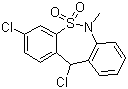 structure of CAS# 26638-66-4, 3,11-Dichloro-6,11-dihydro-6-methyldibenzo[c,f][1,2]thiazepine 5,5-dioxide
