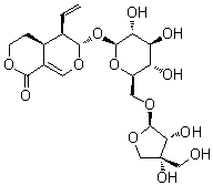 structure of CAS# 266678-59-5, 6'-O-beta-D-呋喃芹糖基当药苷