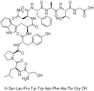 L-丝氨酰-L-亮氨酰-L-脯氨酰-L-酪氨酰-L-色氨酰-L-天冬氨酰胺酰-L-苯丙氨酰-L-丙氨酰-L-苏氨酰-甘氨酸分子结构 (CAS 267001-03-6)