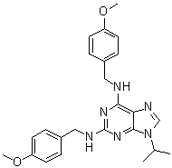 structure of CAS# 267402-71-1, N2,N6-Bis[(4-methoxyphenyl)methyl]-9-(1-methylethyl)-9H-purine-2,6-diamine