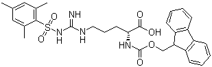 structure of CAS# 268204-88-2, N-Fmoc-N'-(mesitylene-2-sulfonyl)-D-arginine
