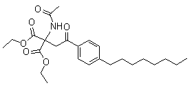 CAS # 268557-49-9, 2-(Acetylamino)-2-[2-(4-octylphenyl)-2-oxoethyl]-propanedioic acid 1,3-diethyl ester