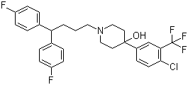 CAS # 26864-56-2, Penfluridol, 1-[4,4-Bis(4-fluorophenyl)butyl]-4-[4-chloro-3(trifluoromethyl)phenyl]-4-piperidinol