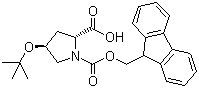 (2R,4S)-4-叔丁基氧基-1,2-吡咯烷二羧酸 1-芴甲基酯分子结构 (CAS 268729-12-0)