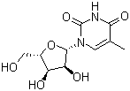 CAS # 26879-47-0, L-Thymidine, 1-beta-L-Ribofuranosylthymine, 5-Methyl-1-beta-L-ribofuranosyl-2,4(1H,3H)-pyrimidinedione
