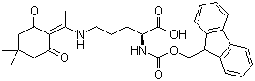 N-Fmoc-(N'-1-(4,4-dimethyl-2,6-dioxocyclohex-1-ylidene)ethyl)-L-ornithine molecular structure (CAS 269062-80-8)
