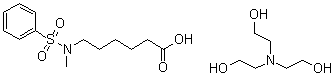 CAS # 26919-50-6, Hostacor KSI, N-(Phenylsulfonyl)-N-methyl-epsilon-aminocaproic acid triethanolammonium salt