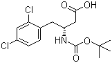 structure of CAS# 269396-53-4, N-叔丁氧羰基-(R)-3-氨基-4-(2,4-二氯苯基)丁酸