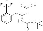 structure of CAS# 269396-77-2, N-叔丁氧羰基-(R)-3-氨基-4-(2-三氟甲基苯基)丁酸
