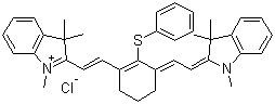 2-[2-[3-[2-(1,3-二氢-1,3,3-三甲基-2H-吲哚-2-亚基)乙亚基]-2-(苯硫基)-1-环己烯-1-基]乙烯基]-1,3,3-三甲基-3H-吲哚鎓氯化物分子结构 (CAS 269401-43-6)