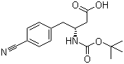 structure of CAS# 269726-86-5, N-叔丁氧羰基-(R)-3-氨基-4-(4-氰基苯基)丁酸