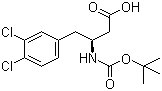 structure of CAS# 270063-51-9, N-叔丁氧羰基-(S)-3-氨基-4-(-3,4-二氯苯基)丁酸