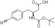 structure of CAS# 270065-89-9, N-叔丁氧羰基-(S)-3-氨基-4-(4-氰基苯基)丁酸